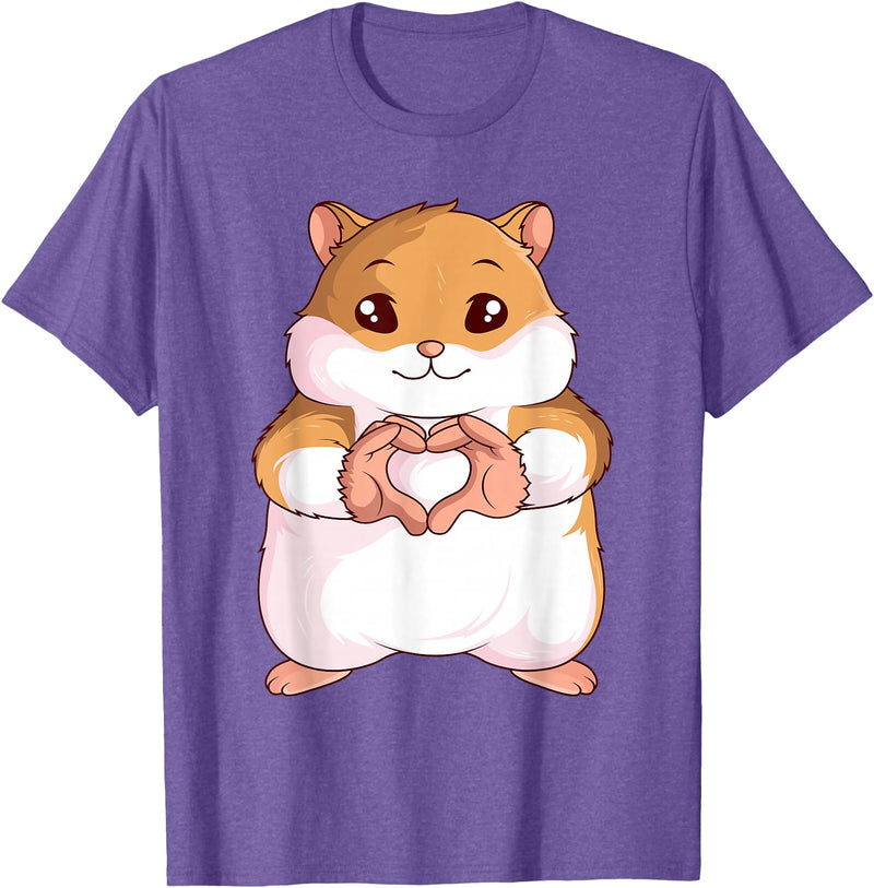 Hamster Lovers Girls Ladies T-Shirt - Purple Heather