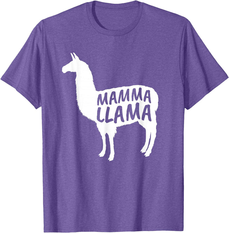 Mamma Llama T Shirt Mamma Llama Tshirt Alpaca Lover Shirt T-Shirt - Purple Heather