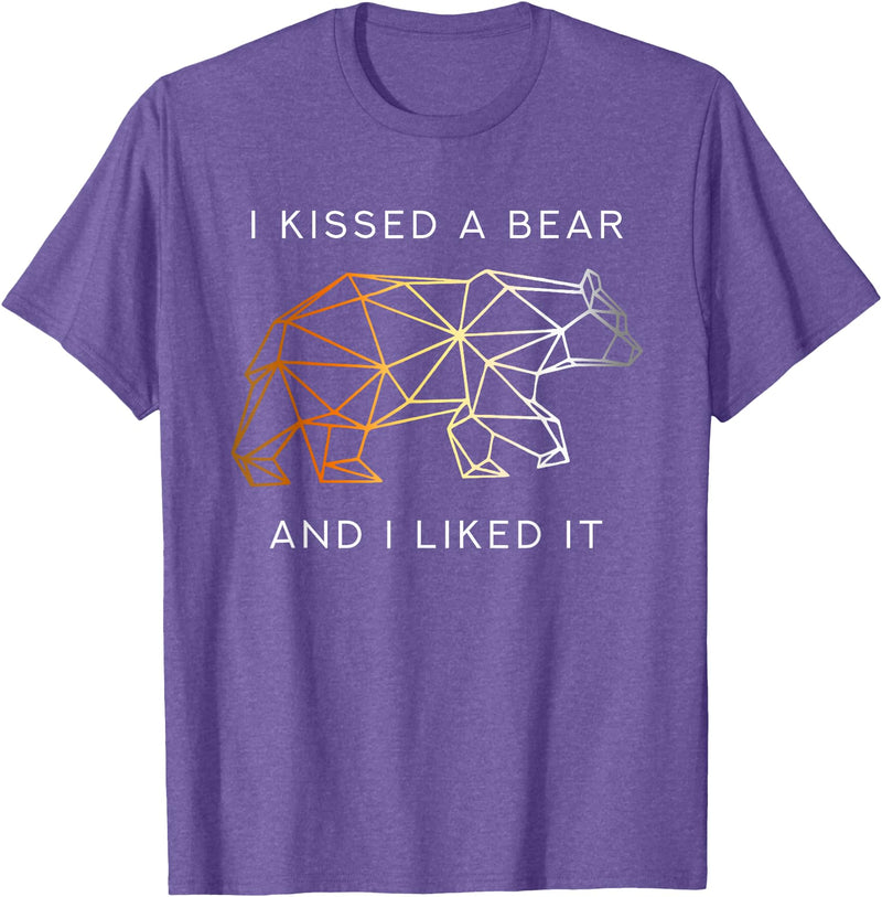 Schwule Bären & Bear Pride I Kissed a Bear an I liked it Gay Bear CSD T-Shirt - Purple Heather