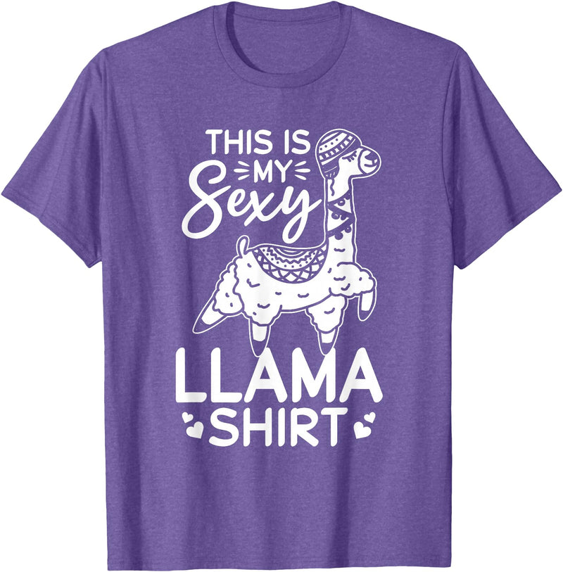 Funny Alpaca Llama Quotes This is my sexy Llama shirt Llama Funny Alpaca T-Shirt - Purple Heather