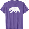 CALIFORNIA REPUBLIC GRIZZLY BEAR APPAREL California Grizzly Bear State Flag CALI Republic Silhouette T-Shirt - Purple Heather