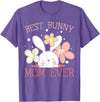 Best Bunny Mom Ever Rabbit Lover Mothers Day Mommy T-Shirt in Purple Heather