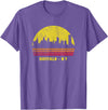 Wowsome! Vintage Retro Sunset Buffalo NY Skyline T-Shirt - Purple Heather