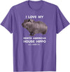 House Hippo Skinny Pig Owners Designs I Love My House Hippo Skinny Pig Owners T-Shirt - Purple Heather