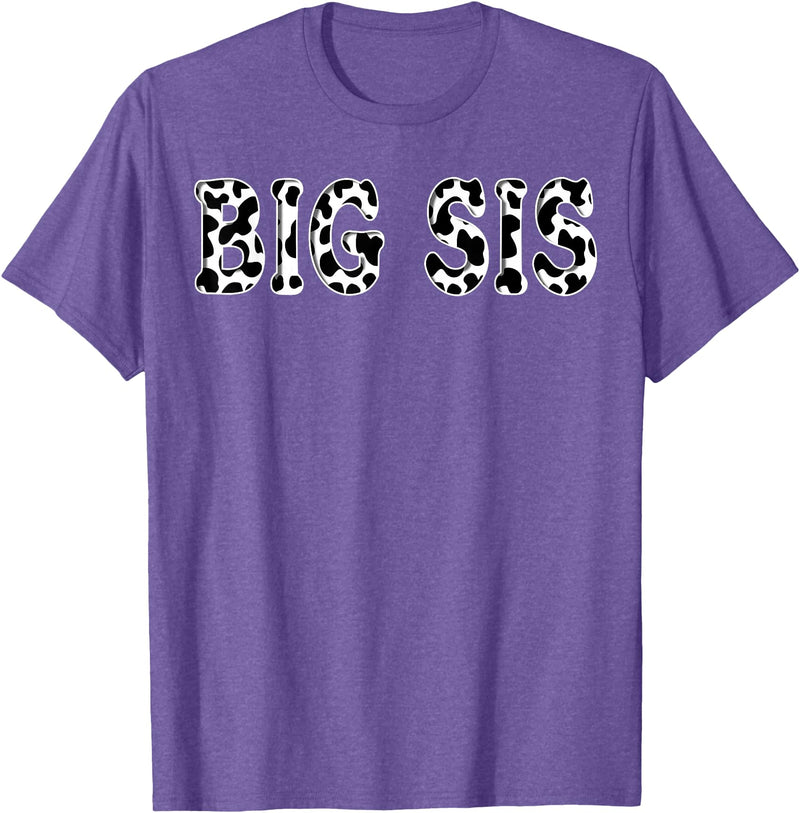 Cow Pattern Print Family Matching Birthday Apparel Cow Big Sis Birthday Family Matching Girl Boy Farm Birthday T-Shirt -