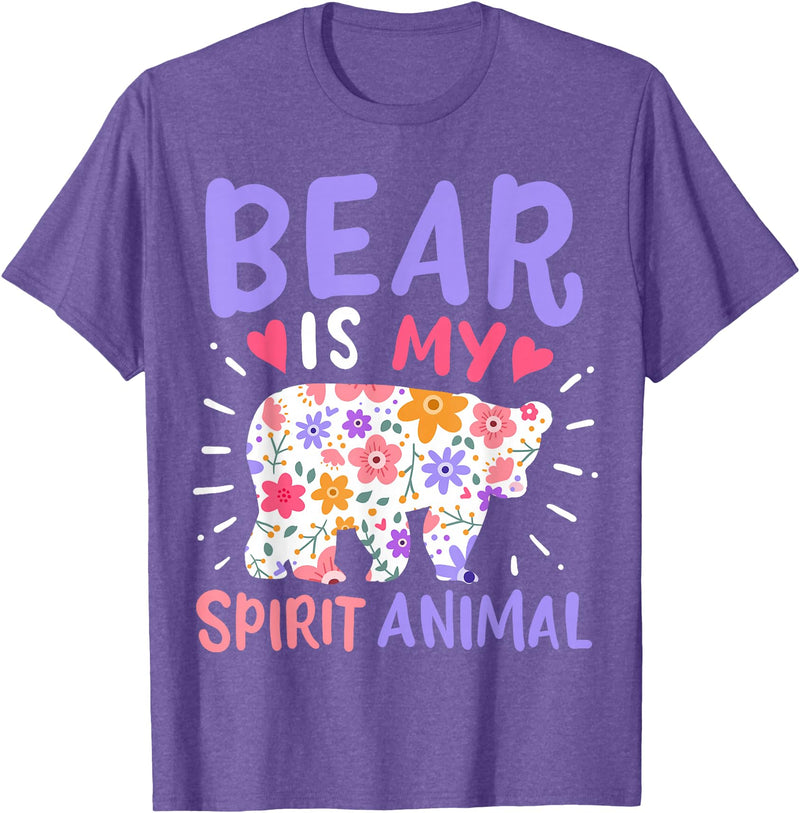 Bear Is My Spirit Animal Bear Spirit Animal T-Shirt - Purple Heather