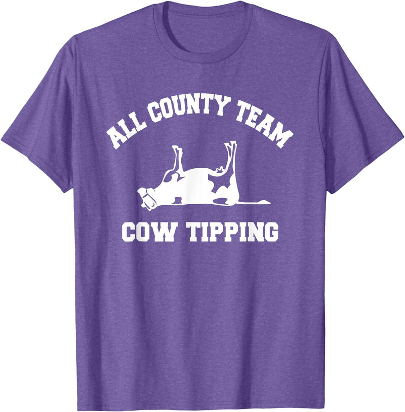 Goodtogotees All County Team Cow Tiping T-Shirt T-Shirt - Purple Heather