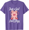 Just A Girl Who Loves Pigs. T-Shirt - Purple Heather