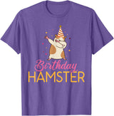 Birthday Hamster Cute Hamster Lover T-Shirt - Purple Heather