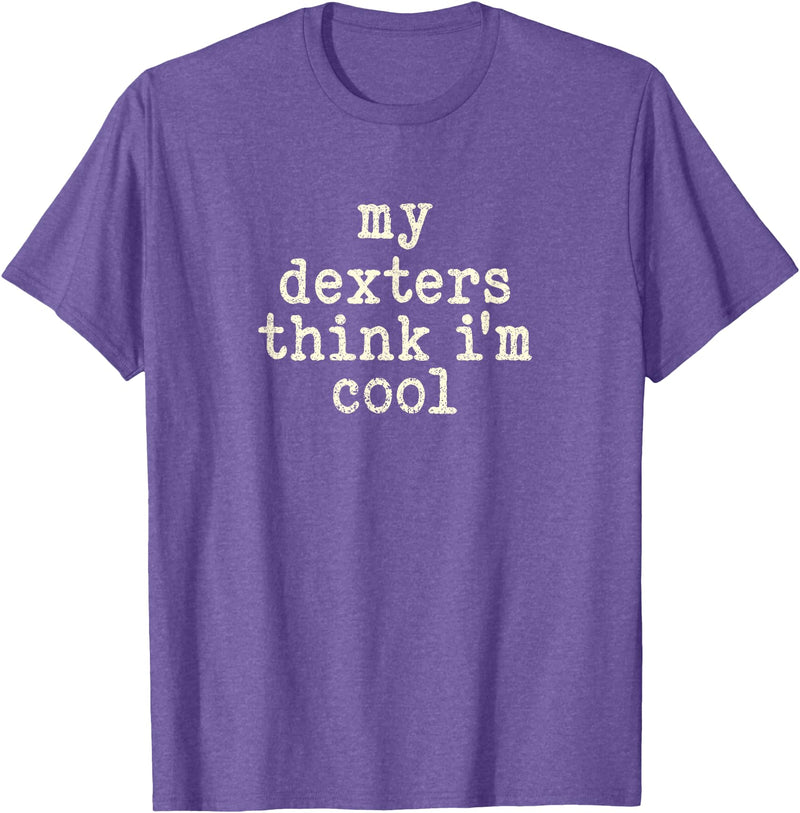 Funny Dexter Cattle Gift for Men & Women My Cow Thinks I'm Cool - Cow Dad Mom Dexter Cattle T-Shirt - Purple Heather