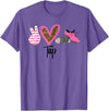 Peace Love Tap Tap Dance Shoes Pink T-Shirt - Purple Heather