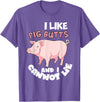 Funny Meat Eater Shirts & BBQ Lover Gifts I Like Pig Butts and I Cannot Lie Shirt BBQ Grilling Pork T-Shirt - Purple Heather