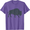 Bison Lover Gifts Wildlife I Bison Natural Reserve Vintage Buffalo I Distressed Bison T-Shirt - Purple Heather