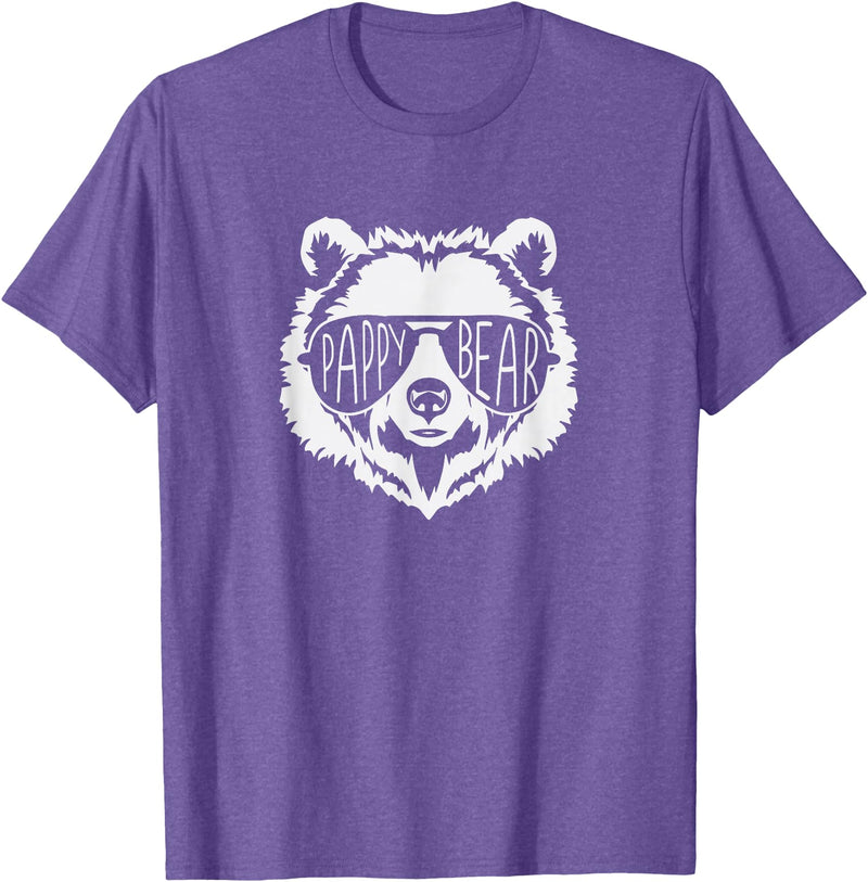 pappy Bear Family Apparel Pappy Bear Face with Sunglasses T-Shirt - Purple Heather