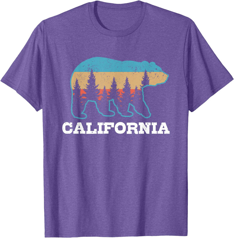 Vintage California Souvenirs & Gifts Vintage California Retro Bear Grizzly Nature Souvenir T-Shirt - Purple Heather