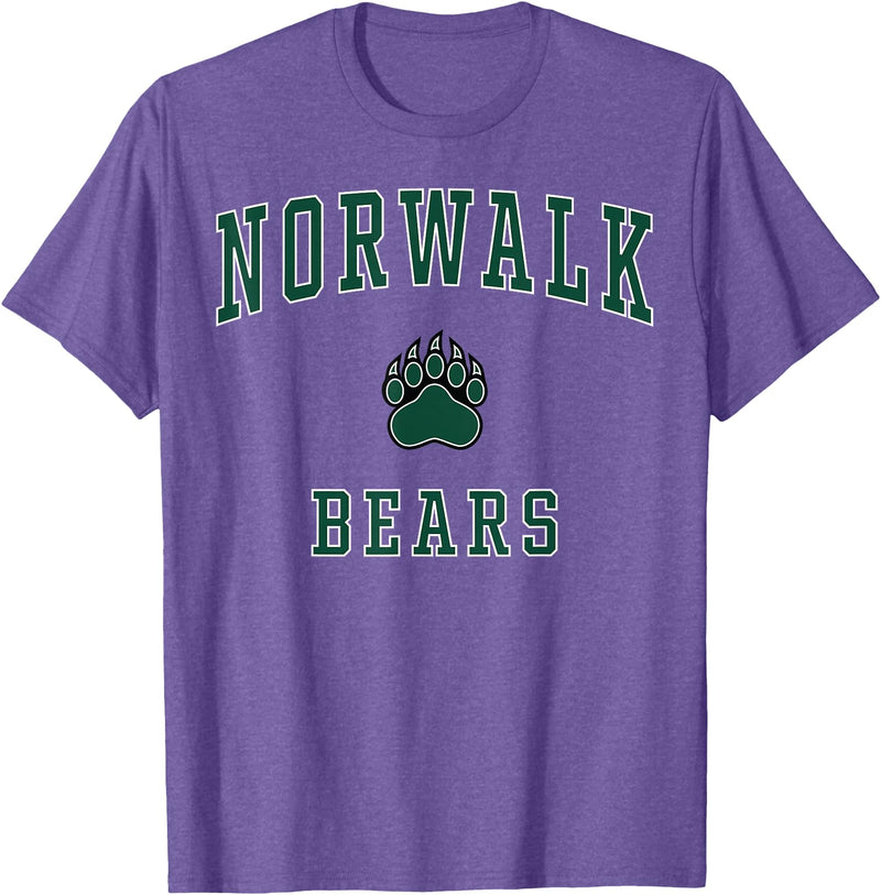 Official High School Fan Gear Norwalk High School Bears T-Shirt - Purple Heather
