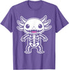 Magical and Funny Halloween Gifts Axolotl Skeleton Halloween T-Shirt - Purple Heather