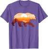 Protect Bear Tees BY SL Bear Double Exposure Preserve Surreal Wildlife Animal Themed T-Shirt - Purple Heather