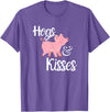 Hogs and Kisses Everyone loves Pigs Design Hogs and Kisses Cute Pig T-Shirt - Purple Heather