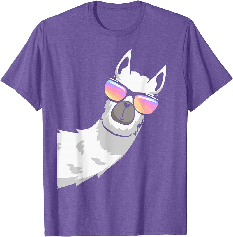 Llama Lover Gifts Collection Llama With Sunglasses Kids Boys Toddler Novelty T-Shirt - Purple Heather