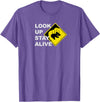 Drop Bear Meme Beware Drop Bears Look Up Stay Alive Funny Aussie TShirt T-Shirt - Purple Heather