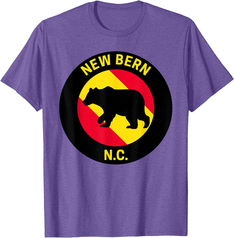 Front Street Merch Co New Bern North Carolina Bear T-Shirt - Purple Heather