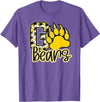 BEARS SPIRIT TEES CO School Spirit Go Bears Mascot Womens Youth Girls Kids T-Shirt - Purple Heather