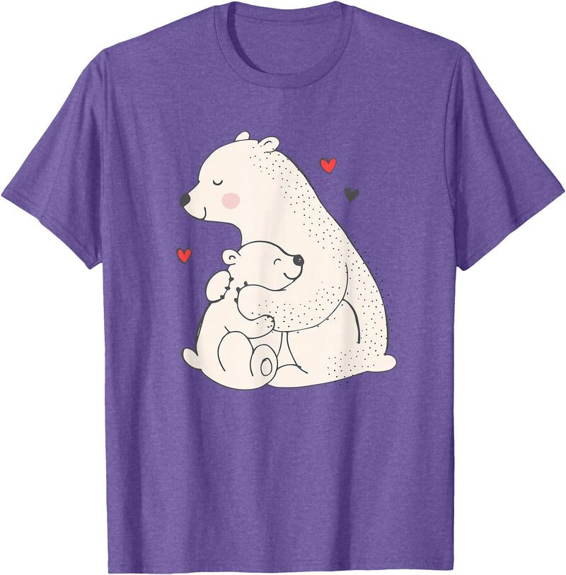 Sassy Southern Charm & Grace Cute & Unique Polar Bear Mama & Baby Cub Love T-Shirt & Gift T-Shirt - Purple Heather