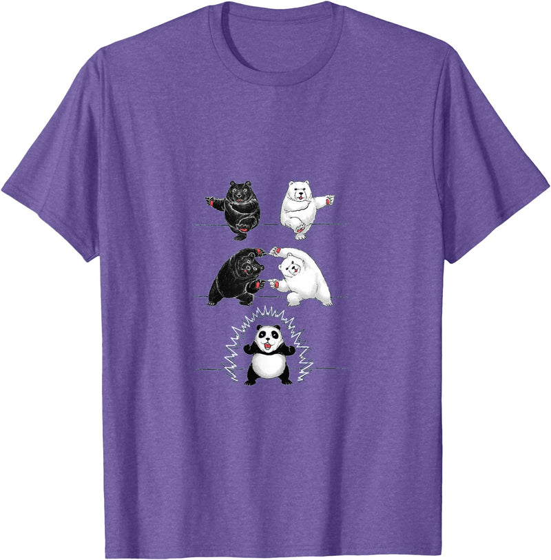Panda Bear Giant Panda Fusion Dance White Back Panda Bear Giant Panda Fusion Dance Polar White Back Merge T-Shirt - Purple Heather
