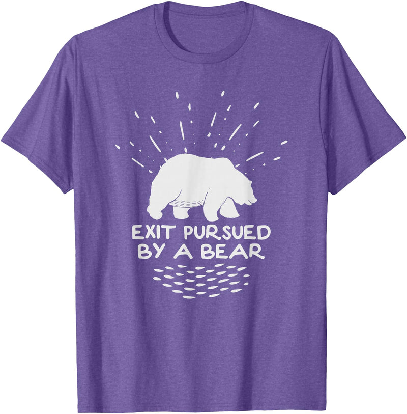 Funny Winter Tees Exit Pursued By a Bear - Funny Shakespeare - Winter Shirt T-Shirt - Purple Heather