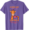 Cute Coffee Giraffe Apparel Coffee Giraffe Mug Animal Cappuccino Espresso Beans Gift T-Shirt - Purple Heather