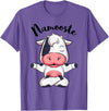 AdnDesigns Co. Funny Cow Yoga Shirts & Gifts Namoostee Cow Shirt Women Girls Cow Lover Gifts Namaste Yoga T-Shirt - Purple