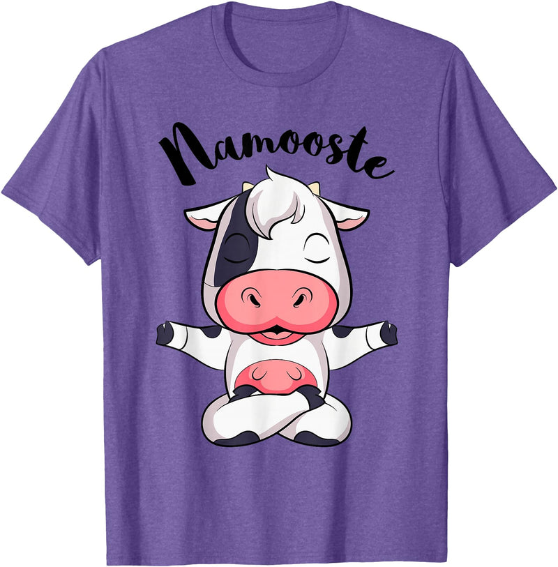 AdnDesigns Co. Funny Cow Yoga Shirts & Gifts Namoostee Cow Shirt Women Girls Cow Lover Gifts Namaste Yoga T-Shirt - Purple