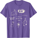 I Still Wish for You Lucky Rabbit 1111 Stars Clover Signs T-Shirt in Purple Heather