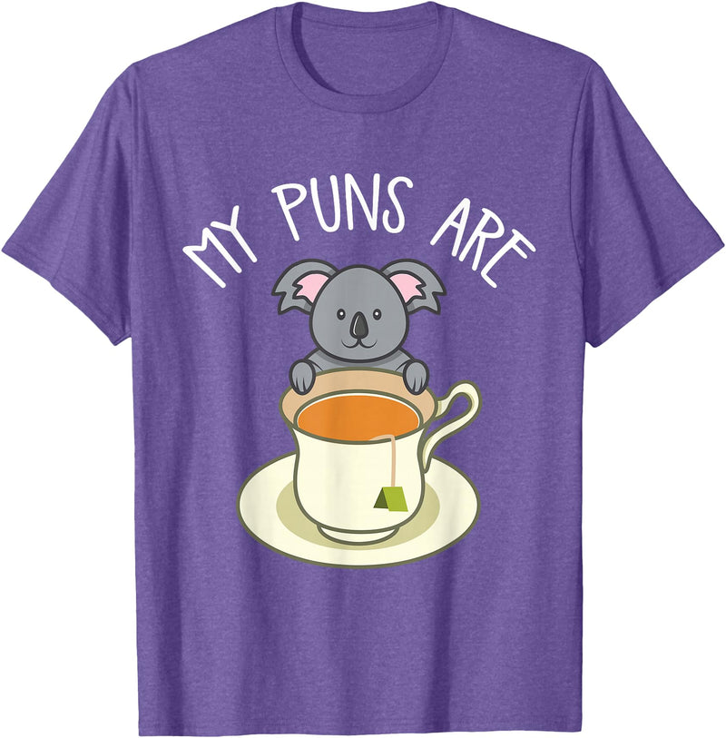 My Puns Are Koala Tea Koala Lover Gift T-Shirt - Purple Heather