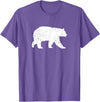 Sasquat Wildlife Silhouette Tees Distressed Black Bear Graphic Silhouette T-Shirt T-Shirt - Purple Heather