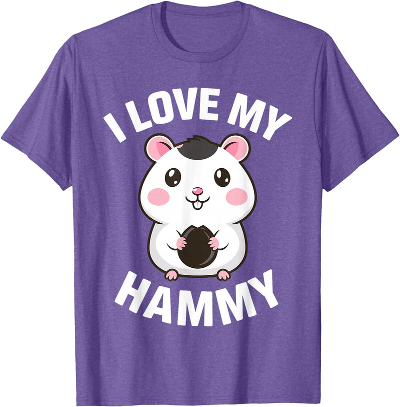 Cute Hamster Design for Men Women Kids Pet Hamster Lovers T-Shirt - Purple Heather