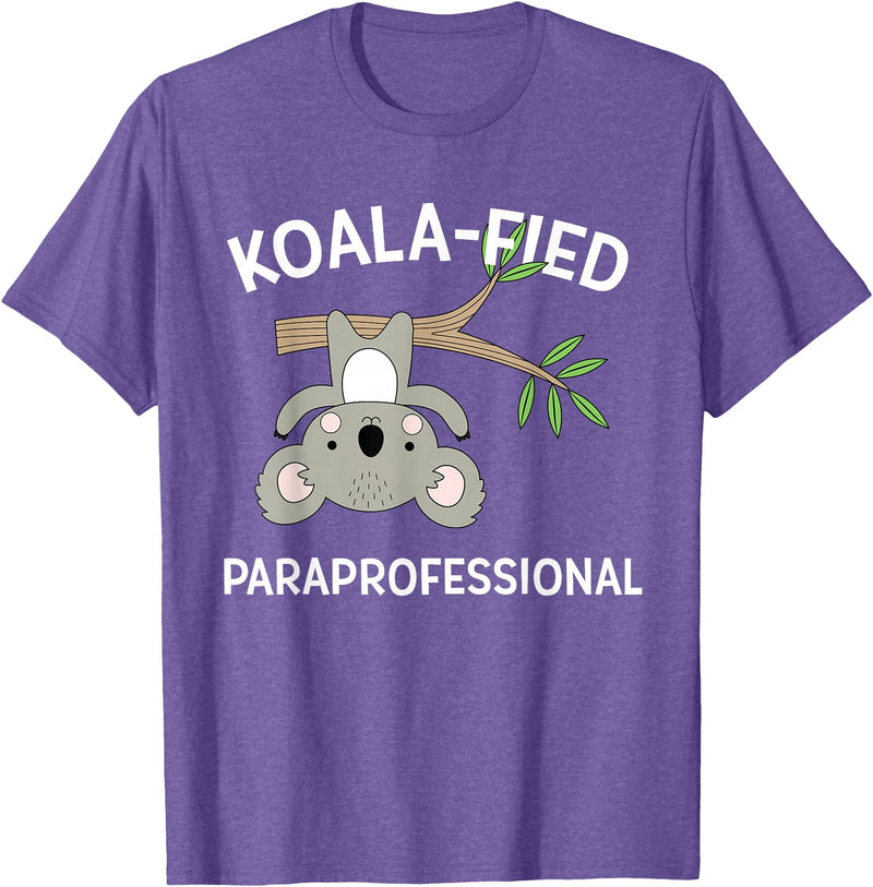 Teacher Gift T-Shirts and Apparel Cute Koala Paraprofessional Gift Appreciation T-Shirt T-Shirt - Purple Heather