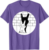 Funny Rabbit Bunny Animal Shadow Puppet T-Shirt in Purple Heather