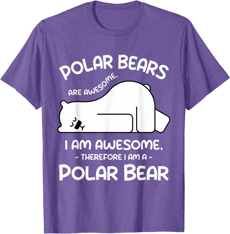 Polar Bear Arctic Funny Cool Humor Funny Cool Arctic Animal Saying Humor Quote Vibes Polar Bear T-Shirt - Purple Heather