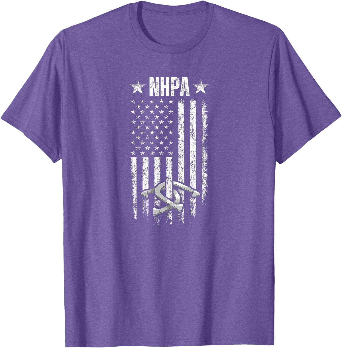 National Horseshoe Pitchers Association NHPA Distressed Flag T-Shirt - Purple Heather