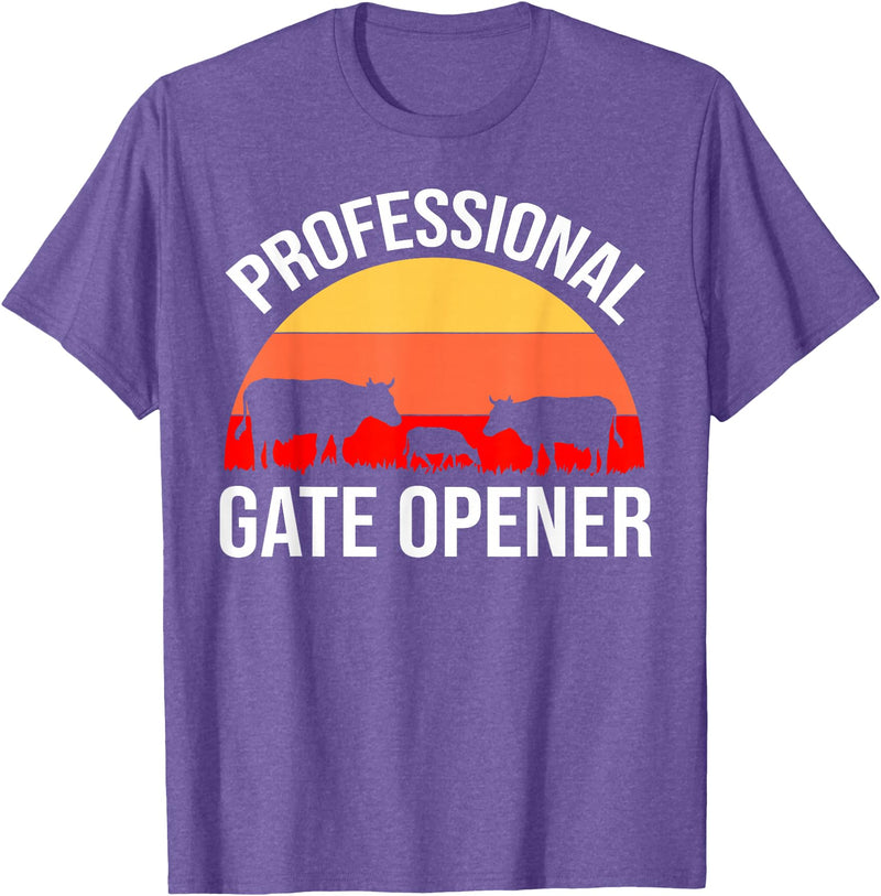 Opener Cow Lover Gift Co. Professional Gate Opener Cow Apparel T-Shirt - Purple Heather