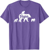 Matching Bear Family Shirt Apparel Vintage Papa Bear 3 Cubs Father's Day T-Shirt - Purple Heather