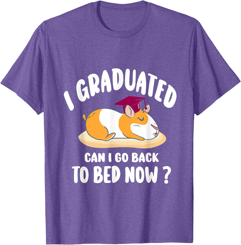 i graduated 2022 graduation -guinea pig Graduation i graduated can i go back to bed now - guinea pig Graduation T-Shirt - Purple Heather