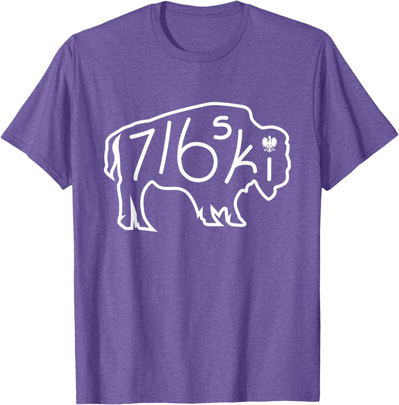 Buffalo Polish 716 716ski Dyngus Day Buffalo NY Polish T-Shirt - Purple Heather