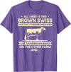 Funny Brown Swiss Farmer Gift for Men & Women I Need This Cow Breeder - Cattle Farmer Brown Swiss T-Shirt - Purple Heather