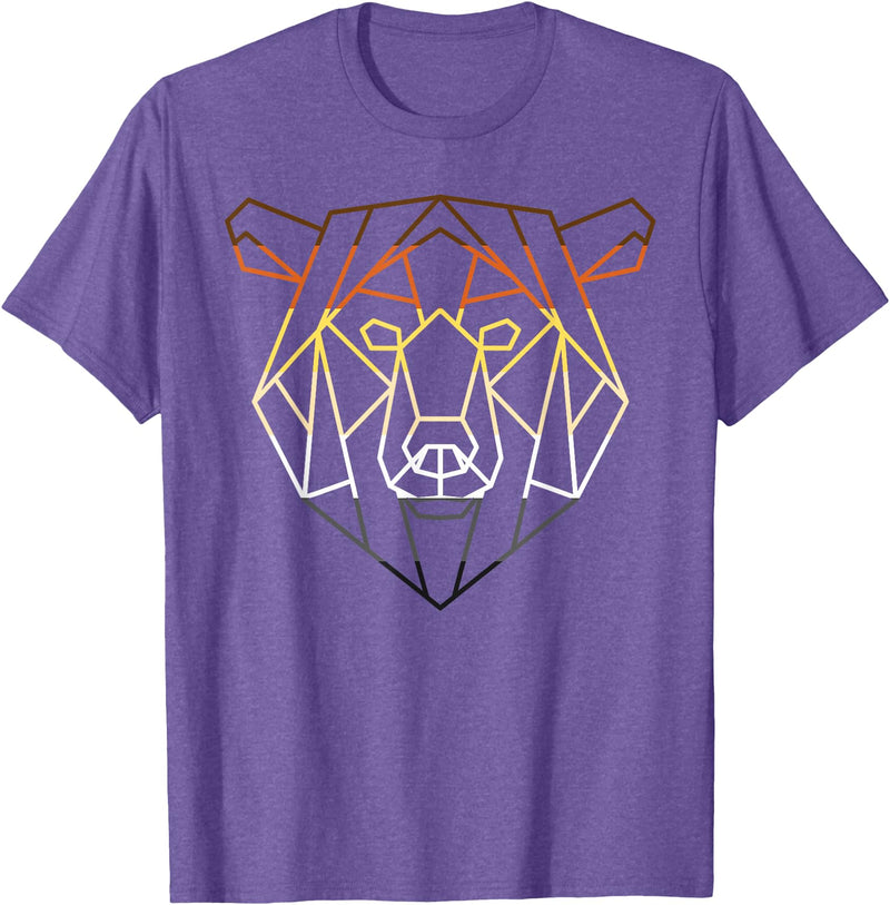 LGBT Pride Bear Flagge - Gay Bear Geschenk LGBTQ Bear Gay Pride Month - Geometric Bear T-Shirt - Purple Heather