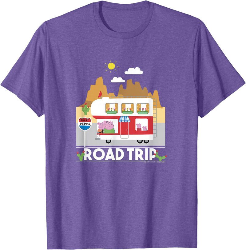 Peppa Pig Visits America Road Trip V2 T-Shirt - Purple Heather