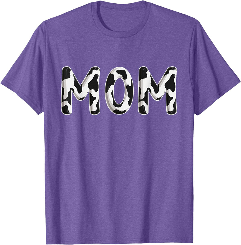 Cow Pattern Print Family Matching Birthday Shirts Cow Mom Birthday Family Matching Mothers Day Boy Girl Farm T-Shirt -