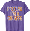 Giraffe Gift For Giraffe Lover Accessories & Stuff Cool Giraffe Art for Men Women Kids Toddler Giraffe Costume T-Shirt - Purple Heather